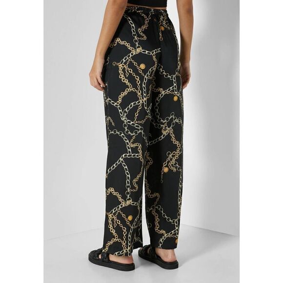 MANGO Wide Leg Pants Printed Chains New - Picture 3 of 5